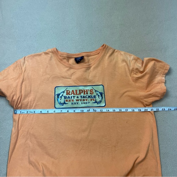 Polo Sport Ralph Lauren T-Shirt Mens Medium Orange Bait and Tackle Key West - Picture 7 of 9
